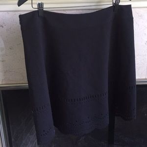 NEW Size 14 Loft Black Skirt Ruffled Laser Cut Hem